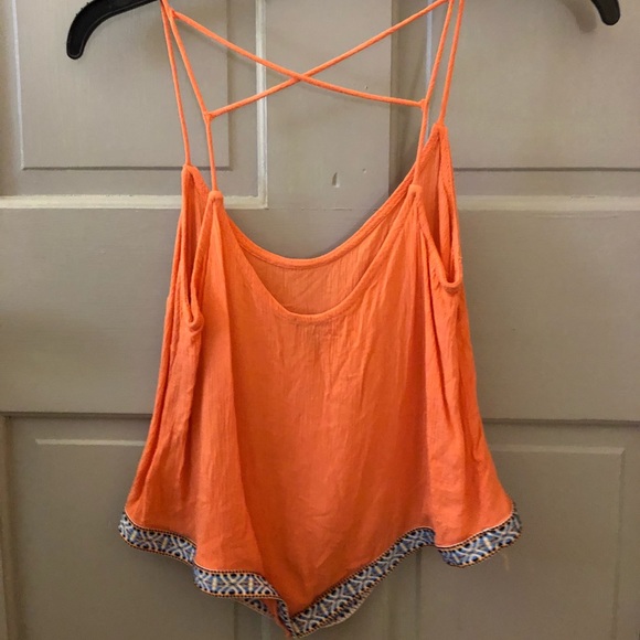 Peach cross cross back crop top - Picture 3 of 4